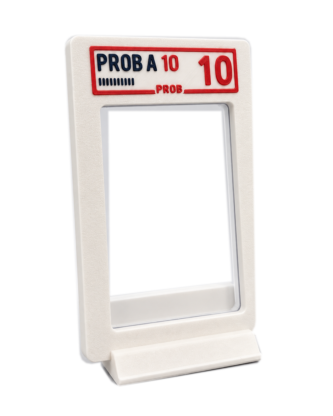 Prob a 10 magnetic toploader display case on its matching stand